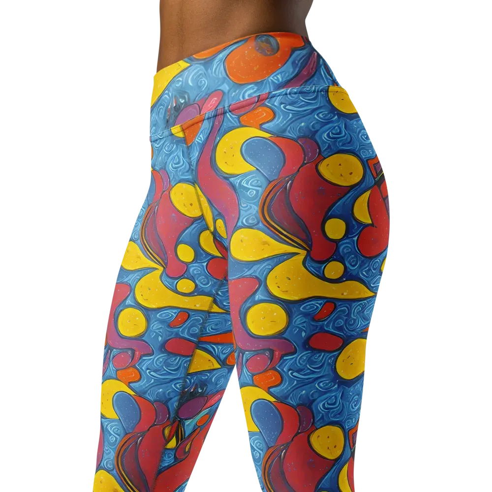 Surreal Splash on Yoga Leggings — Left Front