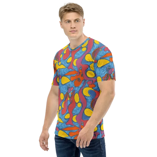 Surreal Splash on a Men's Crew Neck T-Shirt