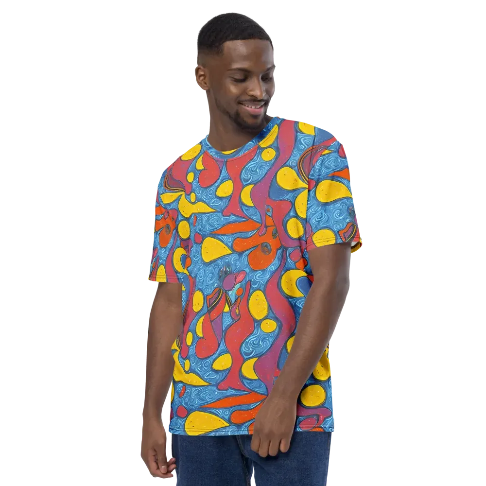 Surreal Splash on Men's Crew Neck T-Shirt — Left