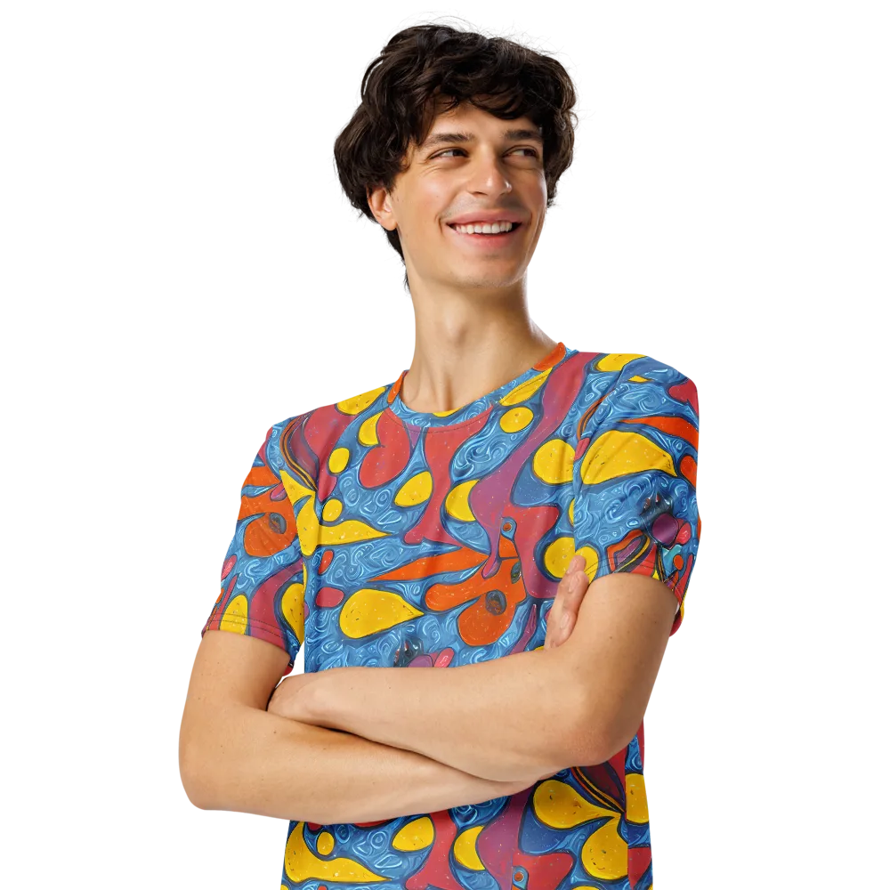 Surreal Splash on Men's Crew Neck T-Shirt — Left Front