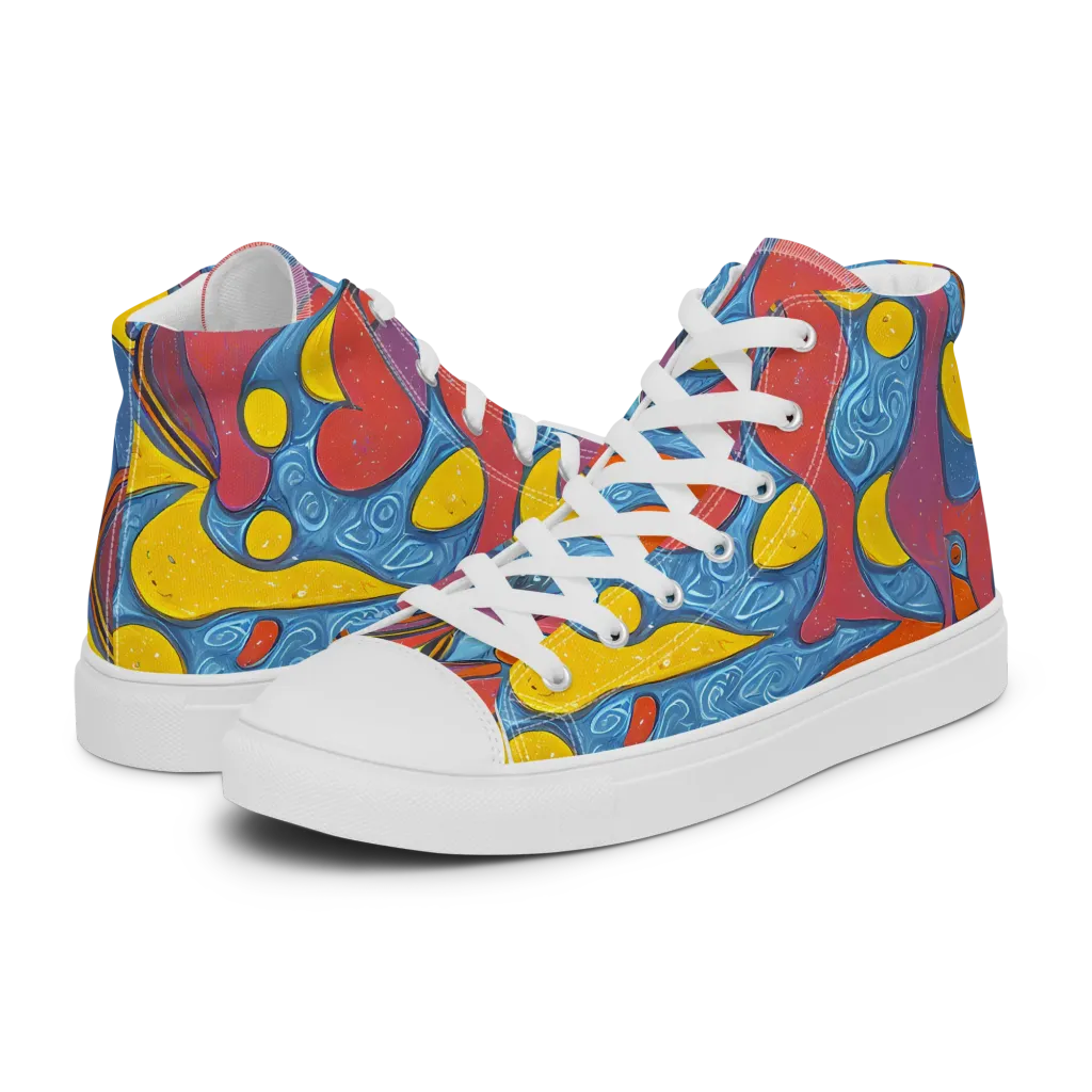 Surreal Splash on Men's High Top Canvas Shoes — Left