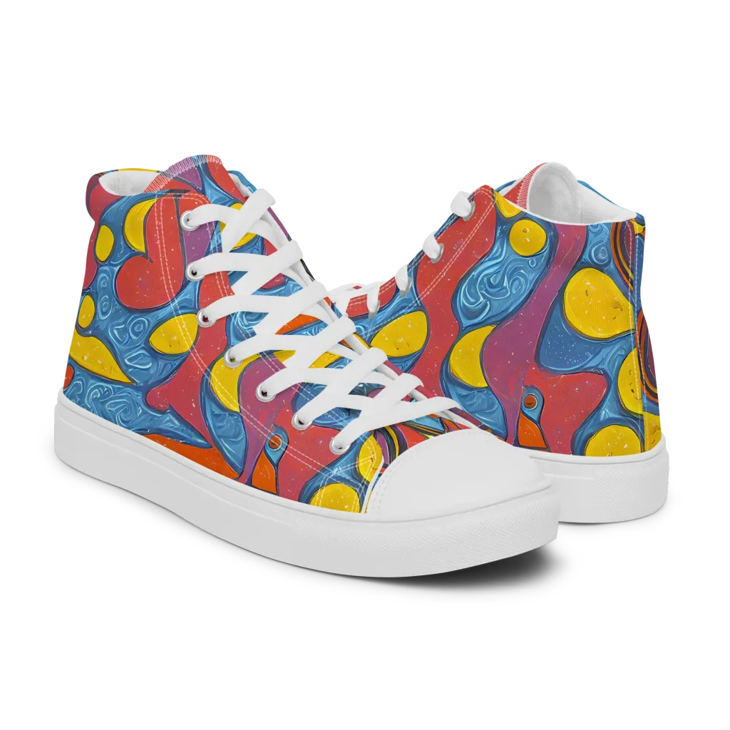 Surreal Splash on Men's High Top Canvas Shoes — Right