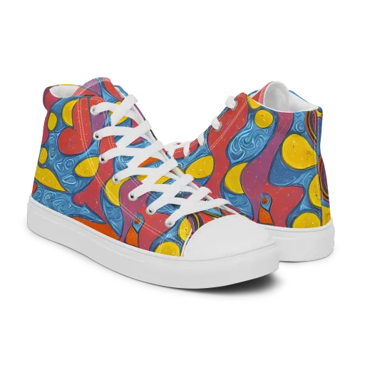 Surreal Splash on a Men's High Top Canvas Shoes