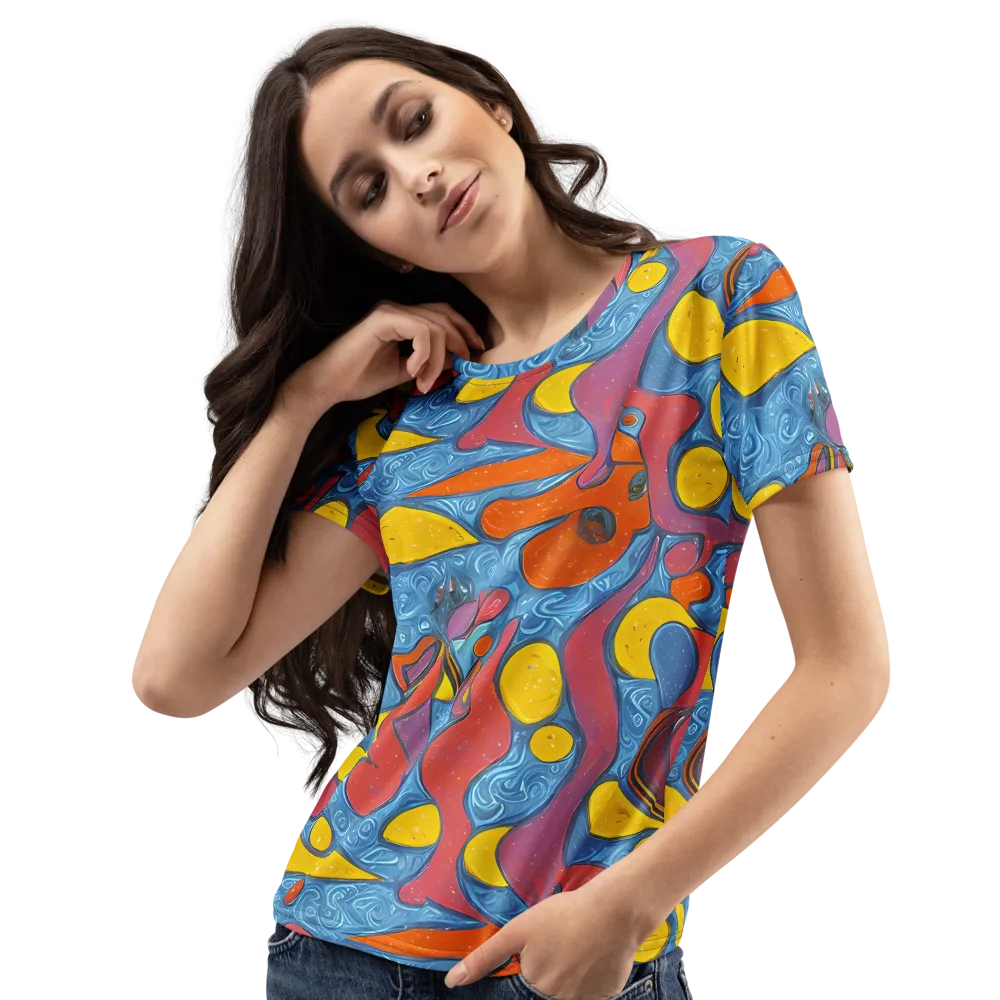 Surreal Splash on Women's Crew Neck T-Shirt — Left Front
