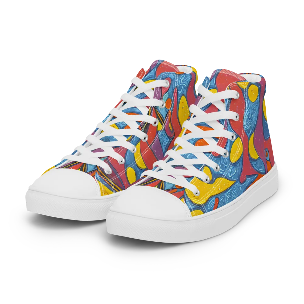 Surreal Splash on Women's High Top Canvas Shoes — Left Front