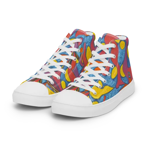 Surreal Splash on a Women's High Top Canvas Shoes