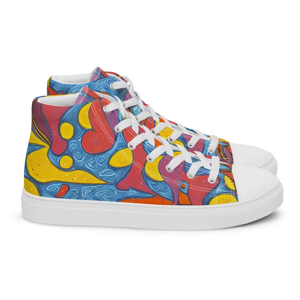 Surreal Splash on Women's High Top Canvas Shoes — Right
