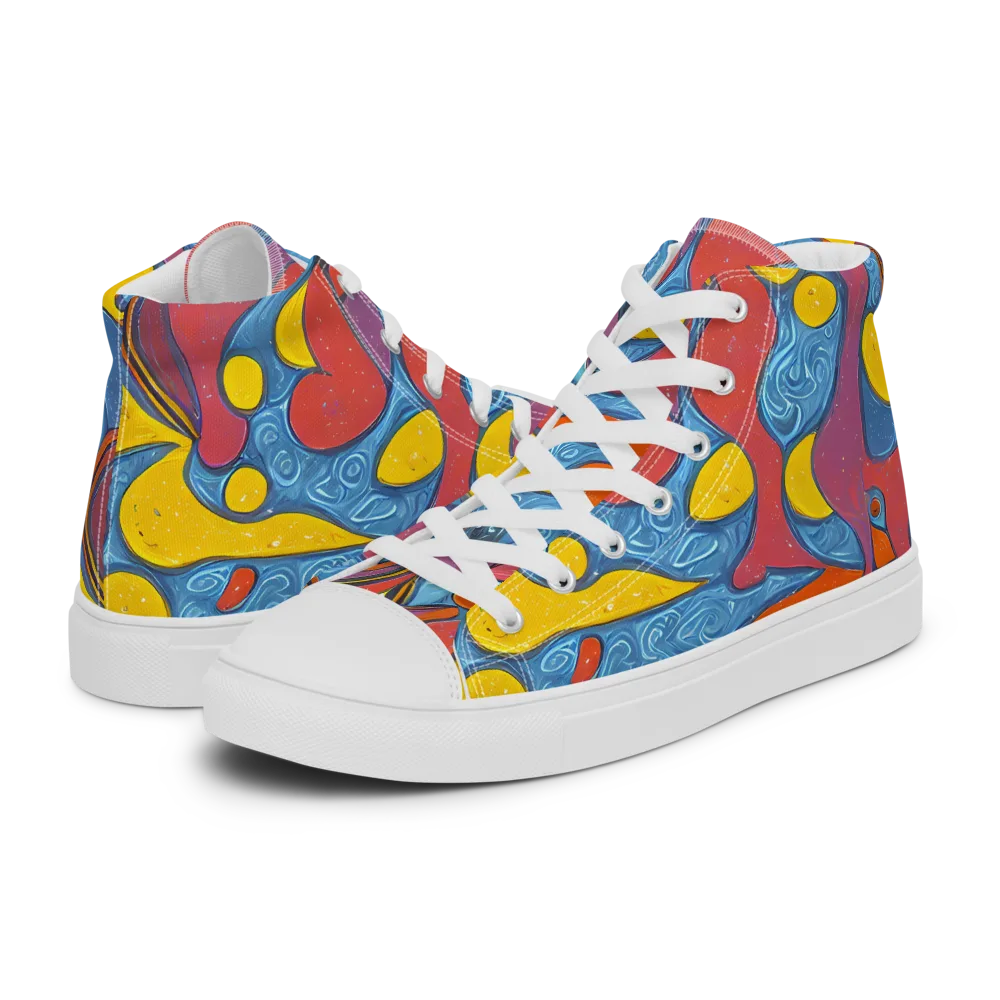 Surreal Splash on Women's High Top Canvas Shoes — Left