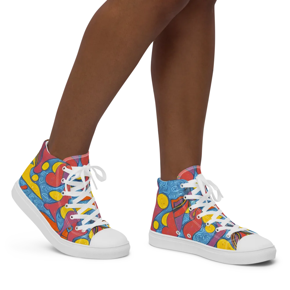 Surreal Splash on Women's High Top Canvas Shoes — Right