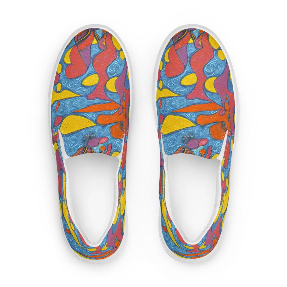 Surreal Splash on Men's Slip-On Canvas Shoes — Front