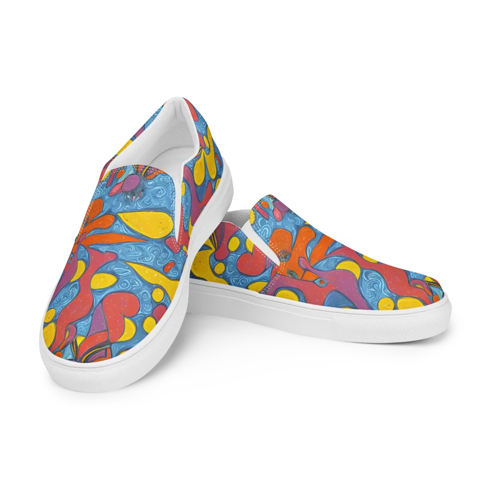 Surreal Splash on Men's Slip-On Canvas Shoes — Left Front