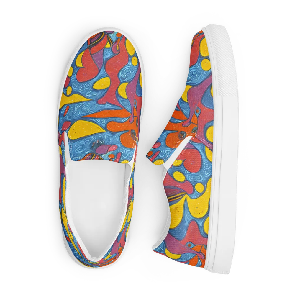 Surreal Splash on Men's Slip-On Canvas Shoes — Front