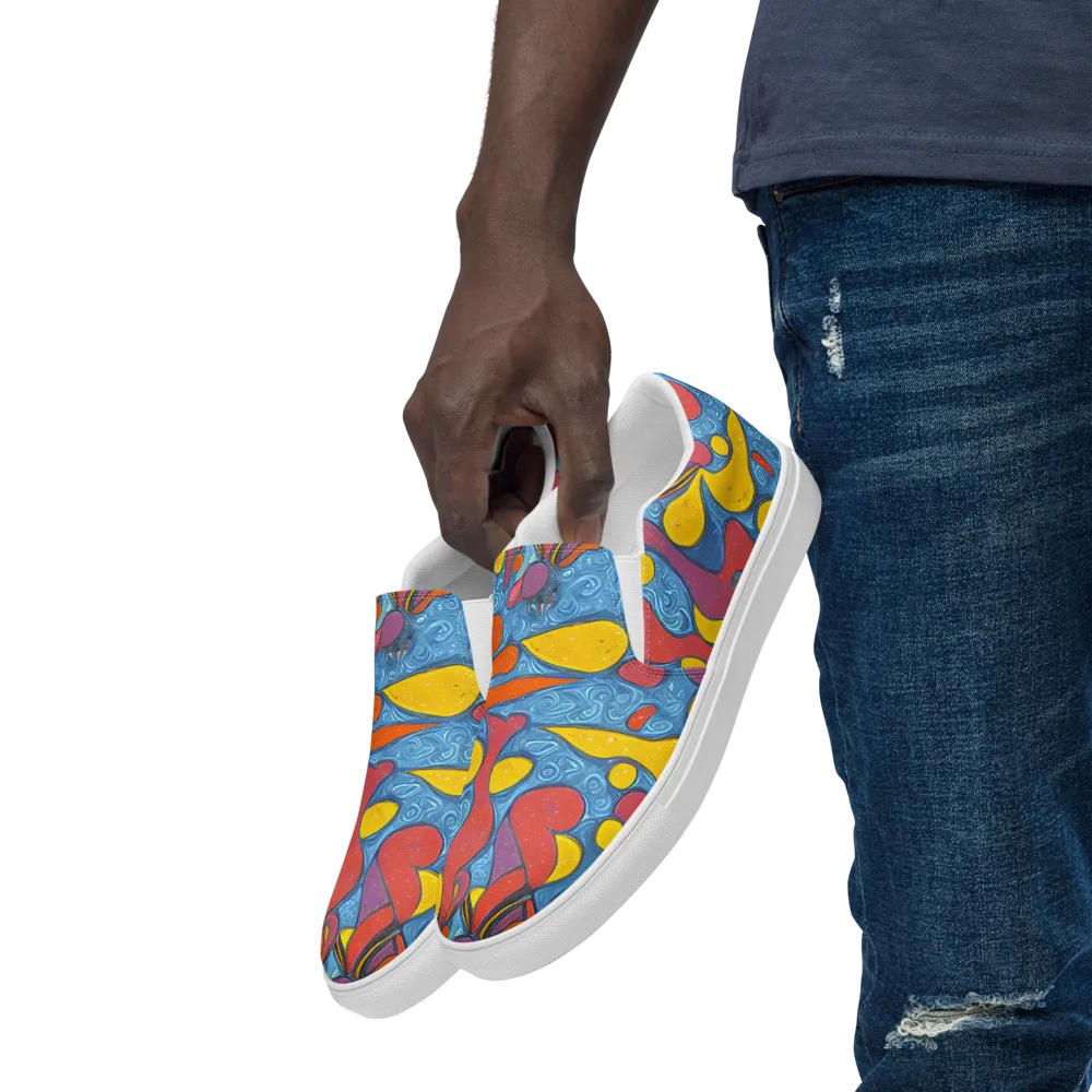 Surreal Splash on Men's Slip-On Canvas Shoes — Left Front