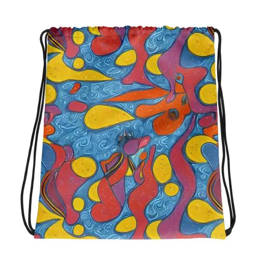 Surreal Splash on a Drawstring Bag