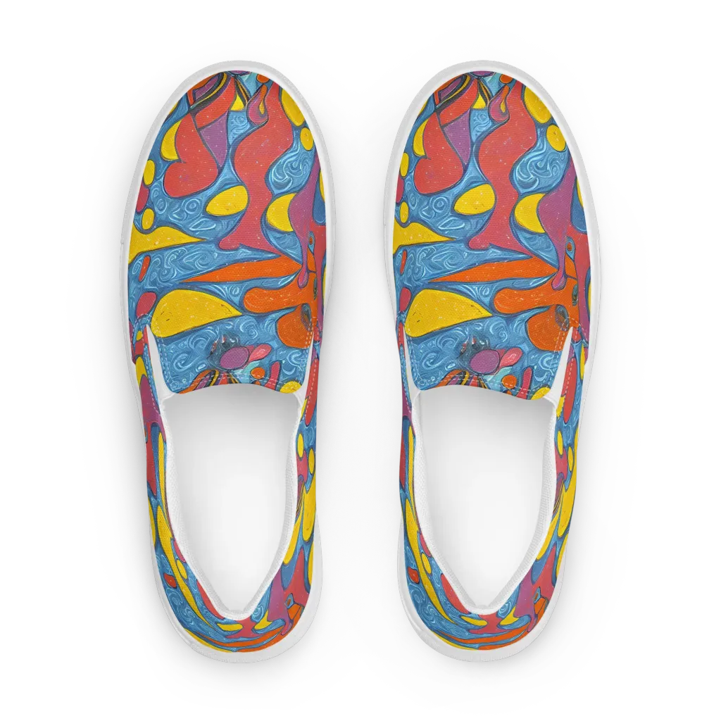 Surreal Splash on Women's Slip-On Canvas Shoes — Front