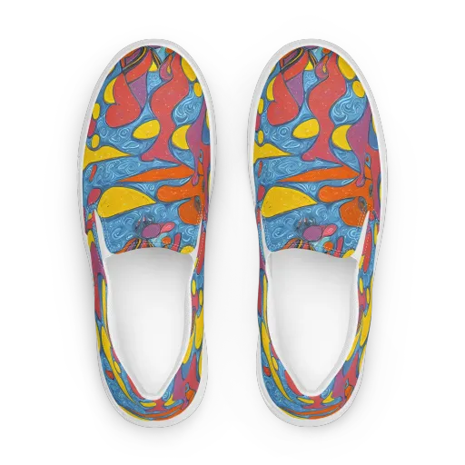 Surreal Splash on a Women's Slip-On Canvas Shoes
