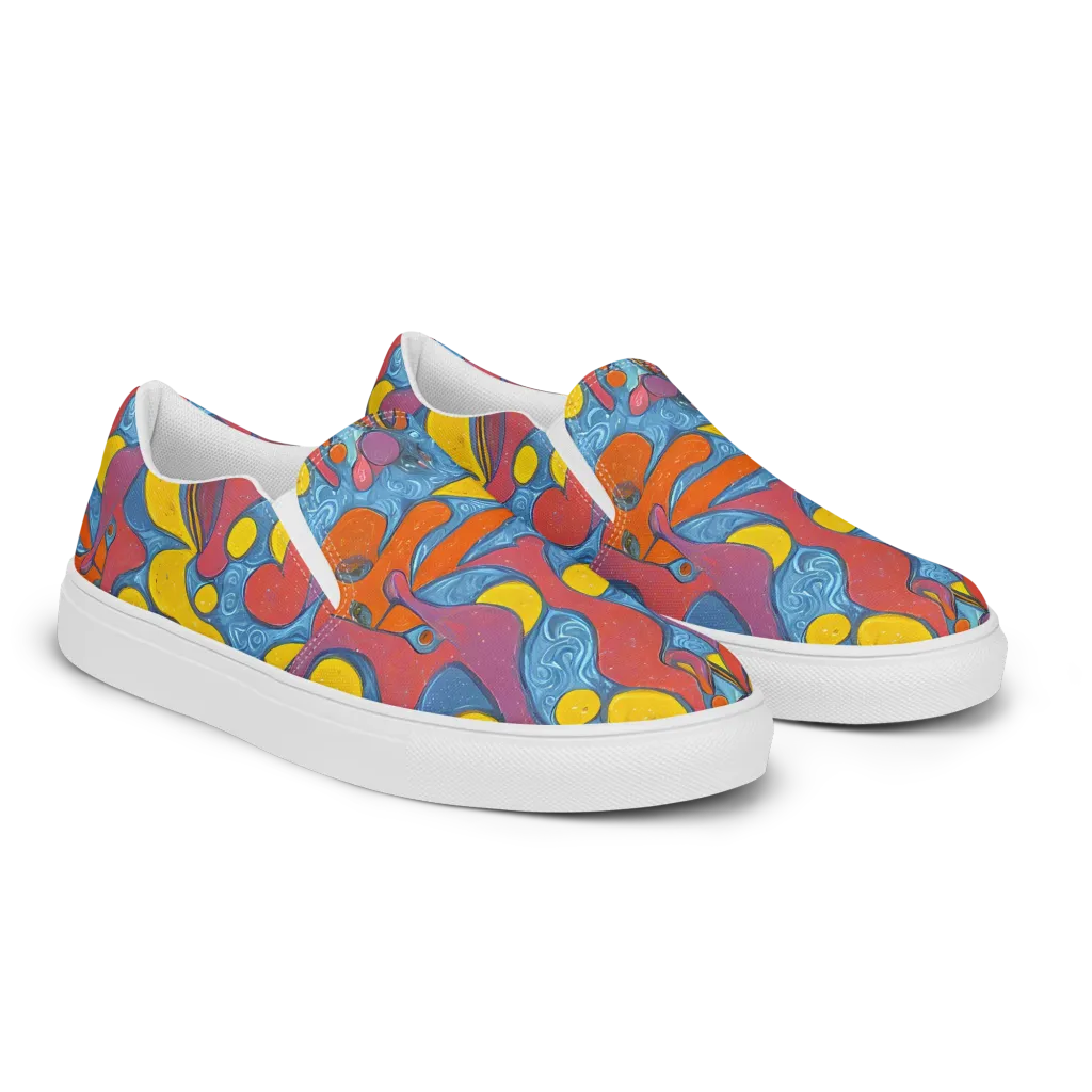 Surreal Splash on Women's Slip-On Canvas Shoes — Right Front