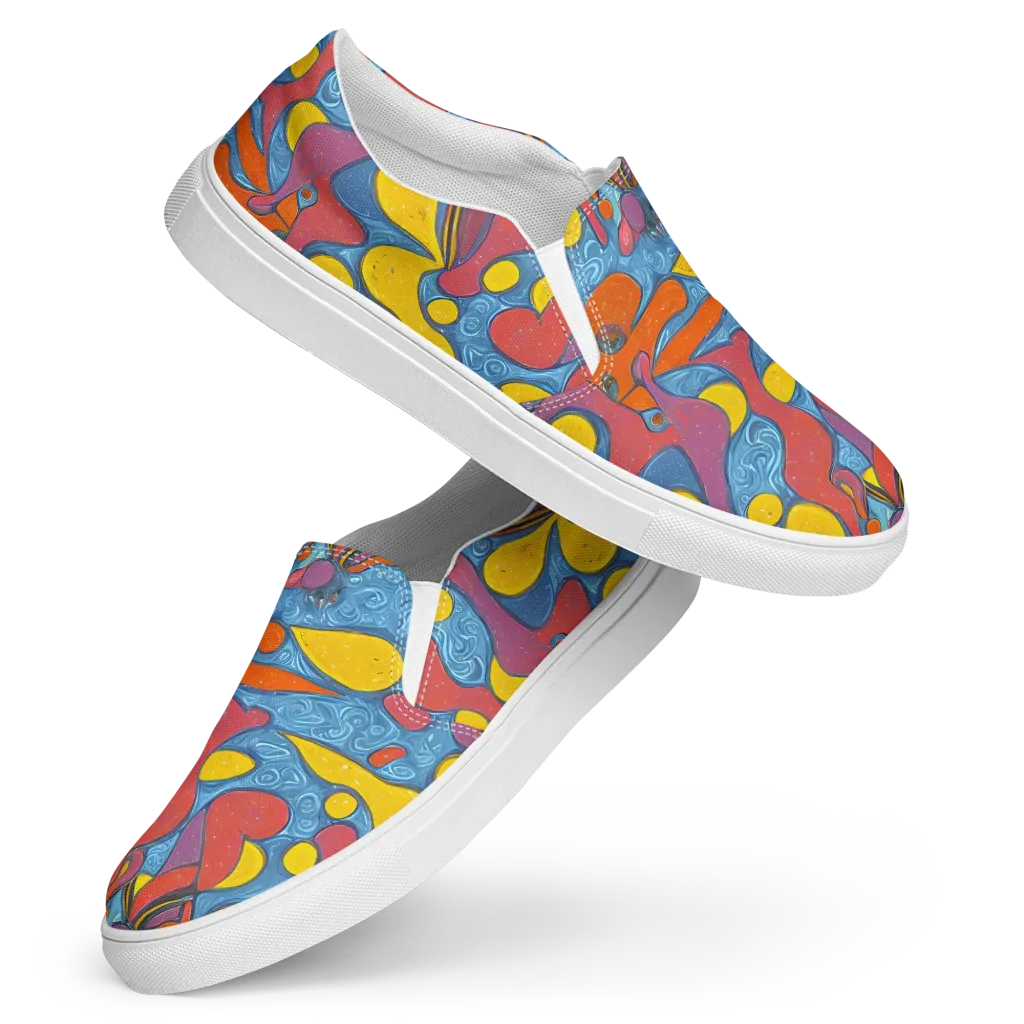 Surreal Splash on Women's Slip-On Canvas Shoes — Front