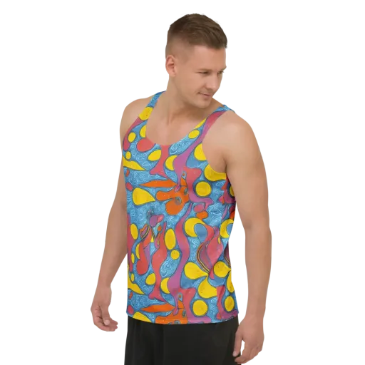Surreal Splash on a Men's Tank Top