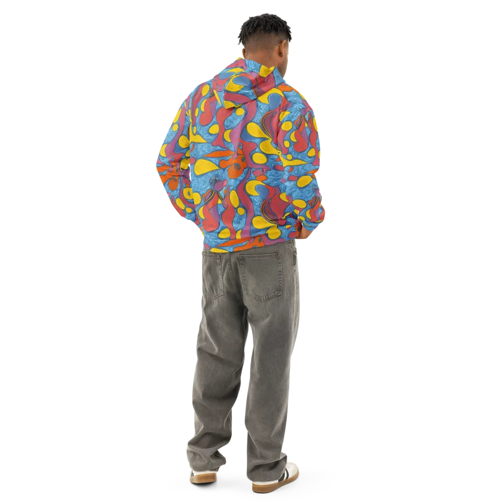 Surreal Splash on Cotton Hoodie — Back