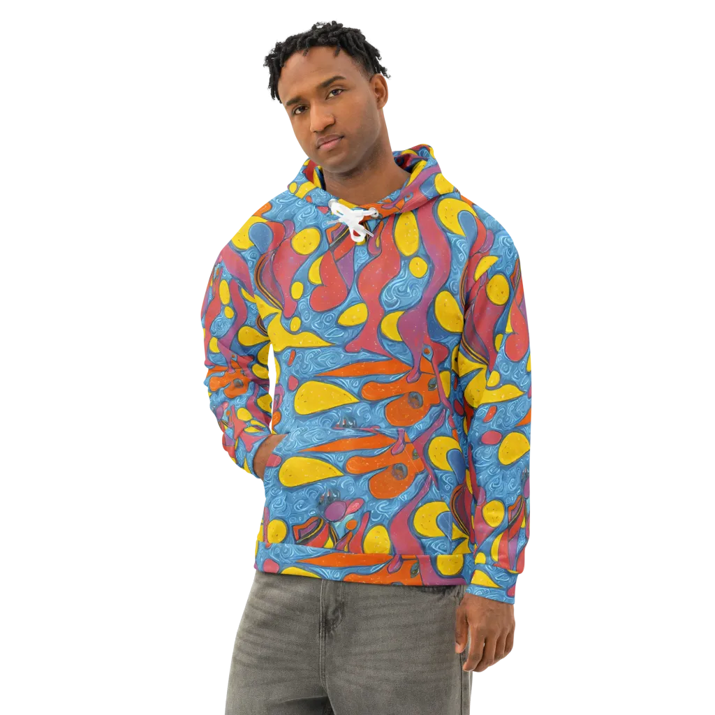 Surreal Splash on Cotton Hoodie — Left Front