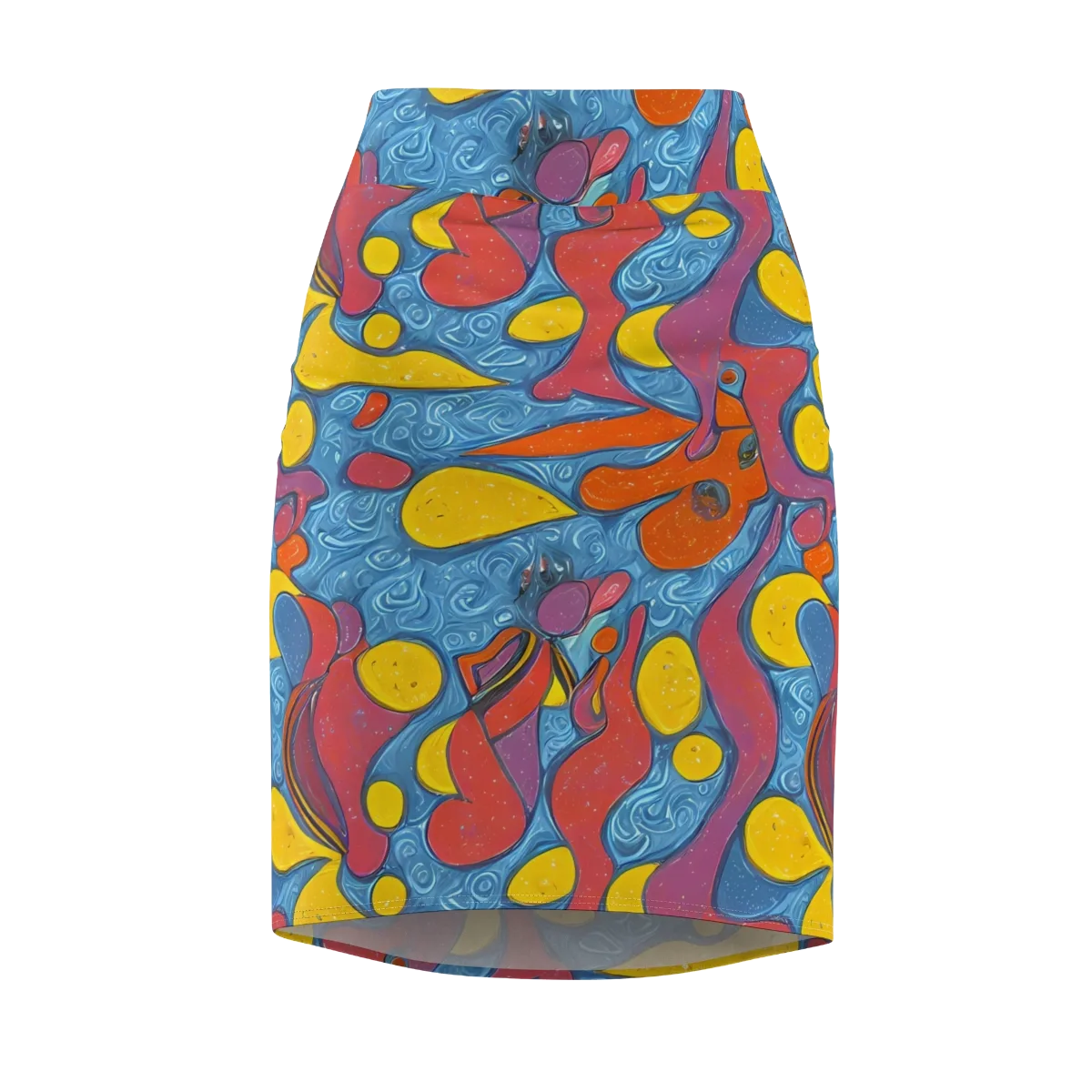 Surreal Splash on Pencil Skirt — Front