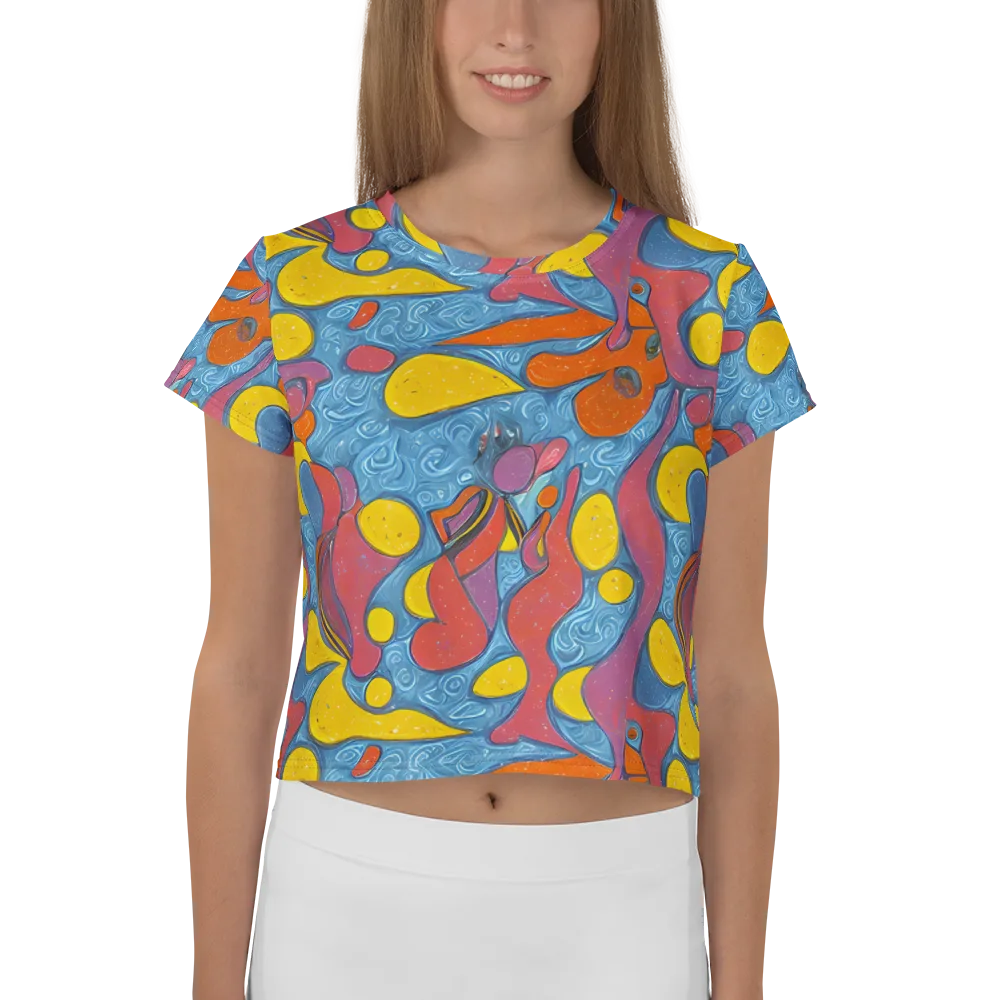 Surreal Splash on Crop Tee — Front