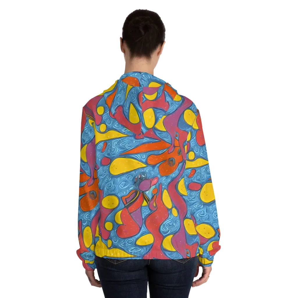 Surreal Splash on Women's Full-Zip Hoodie — Back On Person