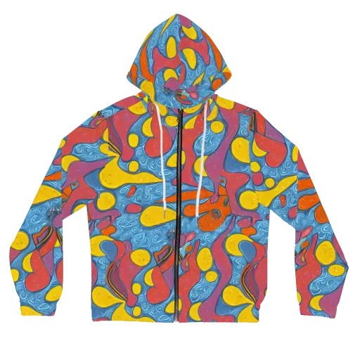 Surreal Splash on a Women's Full-Zip Hoodie