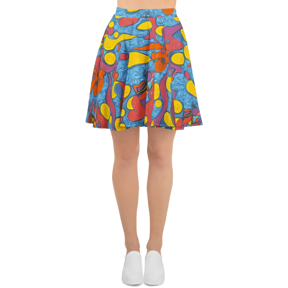 Surreal Splash on Skater Skirt — Front