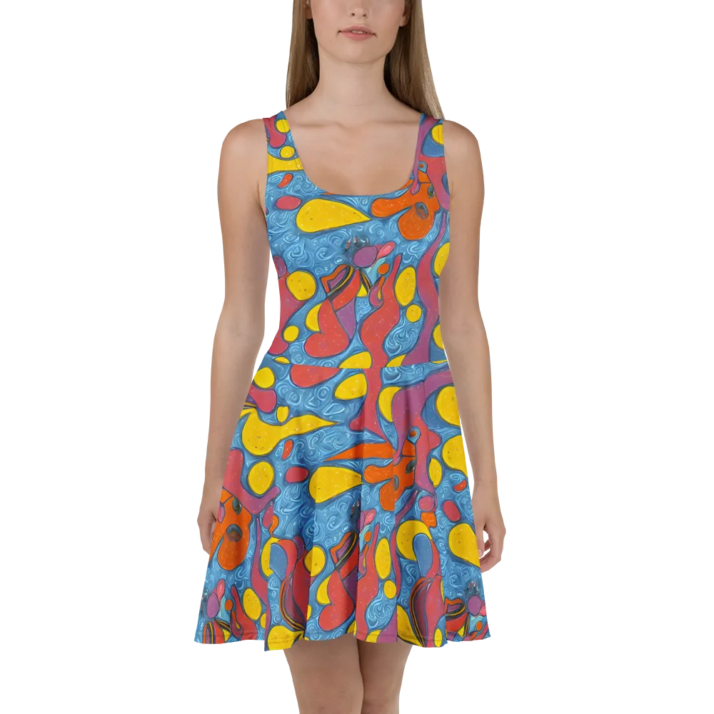 Surreal Splash on Skater Dress — Front