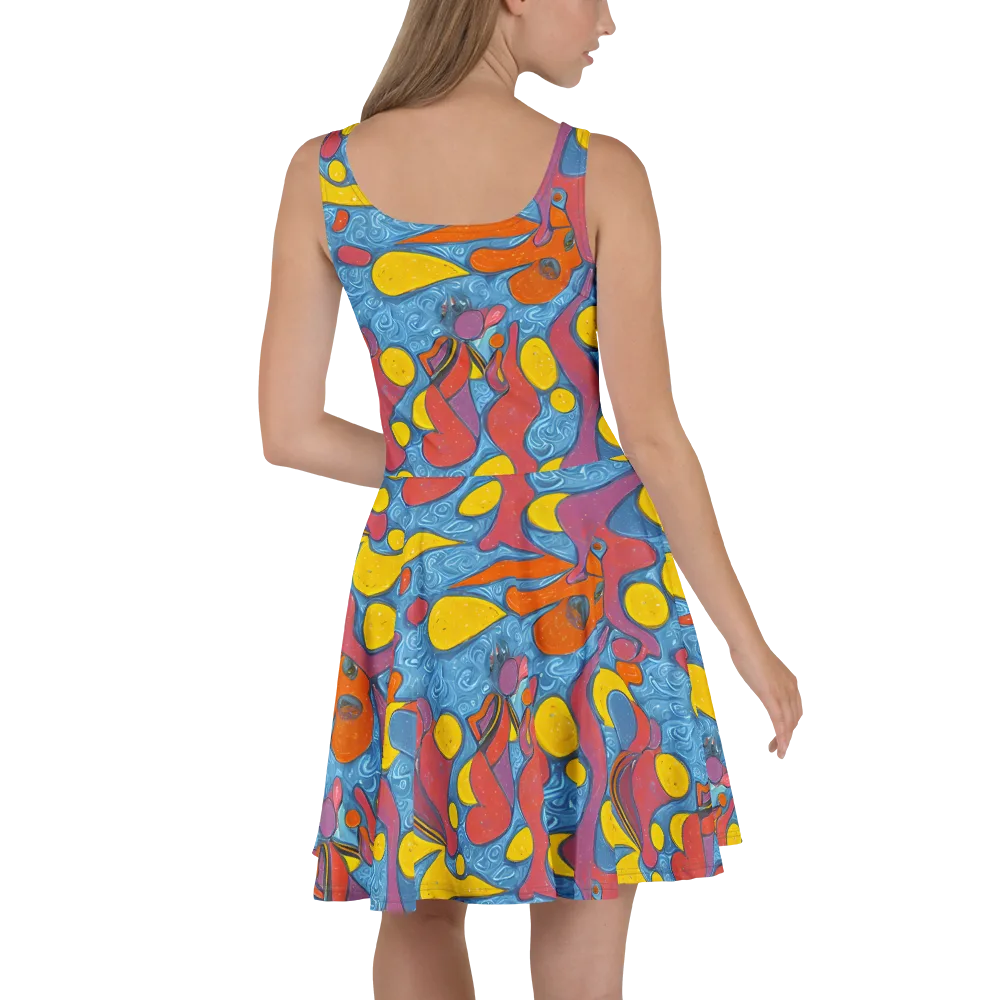 Surreal Splash on Skater Dress — Back