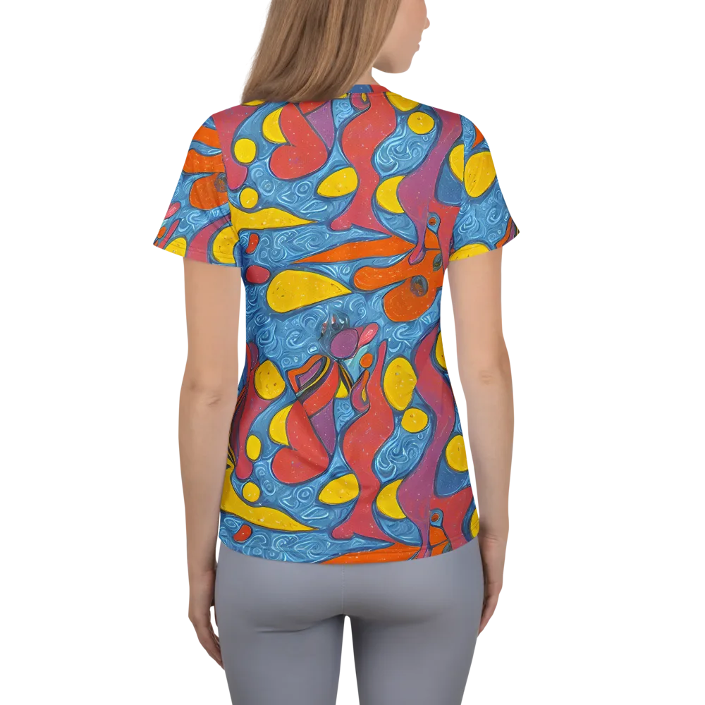Surreal Splash on Women's Athletic T-Shirt — Back