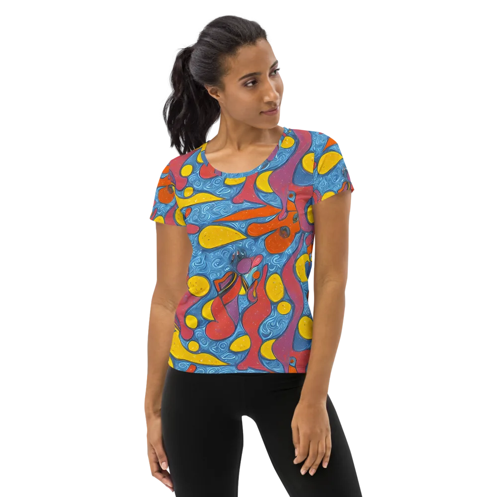 Surreal Splash on Women's Athletic T-Shirt — Front
