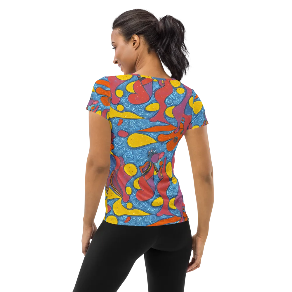 Surreal Splash on Women's Athletic T-Shirt — Back