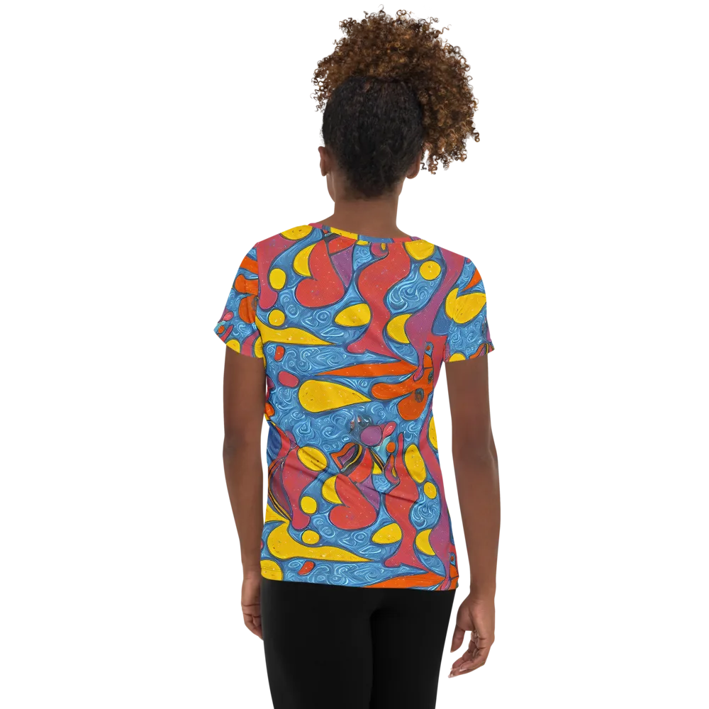 Surreal Splash on Women's Athletic T-Shirt — Back