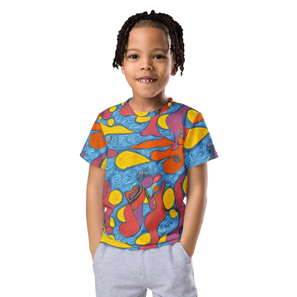 Surreal Splash on Kids Crew Neck T-Shirt — Front