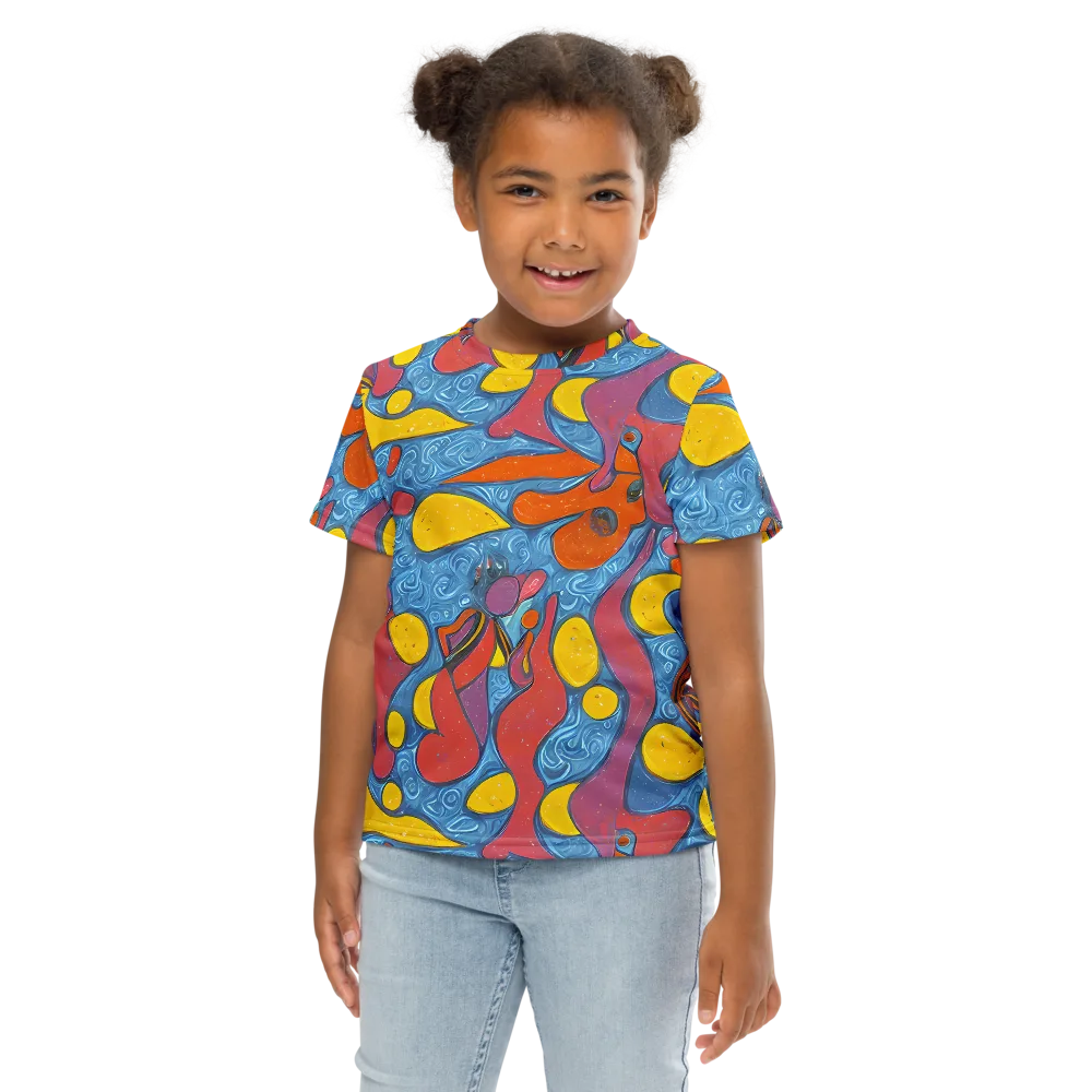 Surreal Splash on Kids Crew Neck T-Shirt — Front