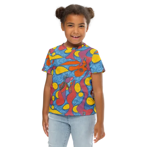 Surreal Splash on a Kids Crew Neck T-Shirt