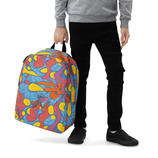 Surreal Splash on a Minimalist Backpack