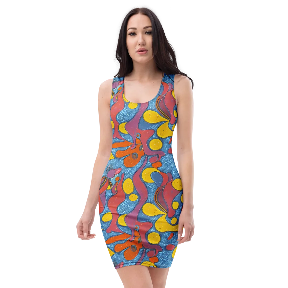 Surreal Splash on Bodycon Dress — Front