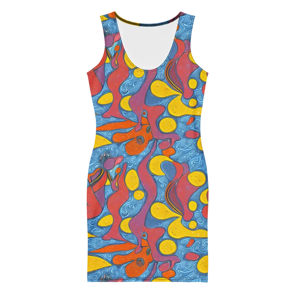 Surreal Splash on Bodycon Dress — Front