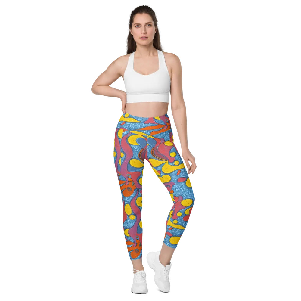 Surreal Splash on Leggings with Pockets — Front
