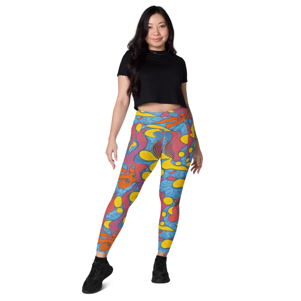 Surreal Splash on Leggings with Pockets — Front