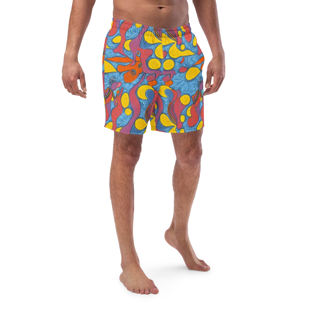 Surreal Splash on Swim Trunks — Front
