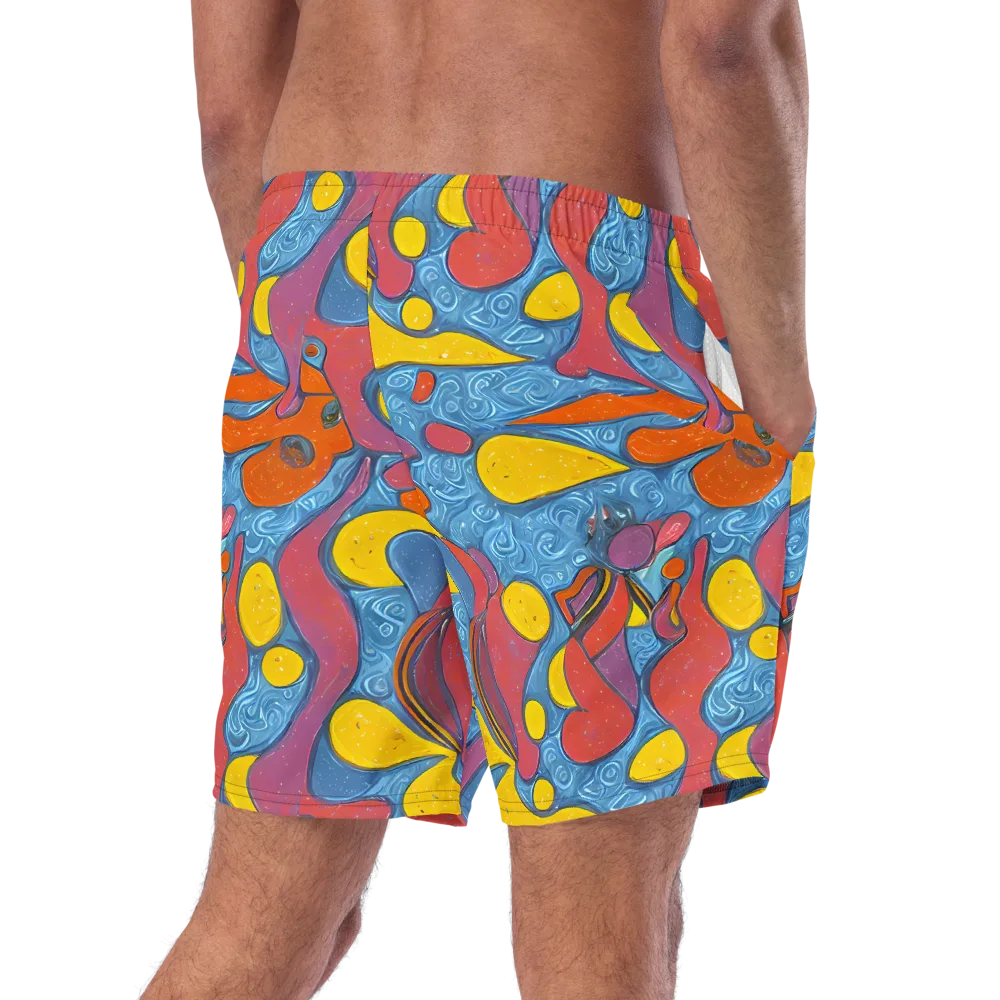 Surreal Splash on Swim Trunks — Right Back