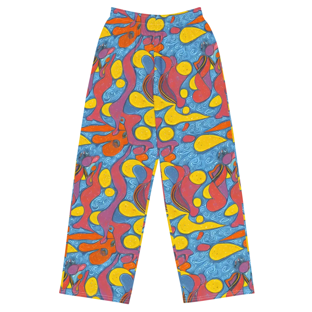 Surreal Splash on Wide-Leg Pants — Front