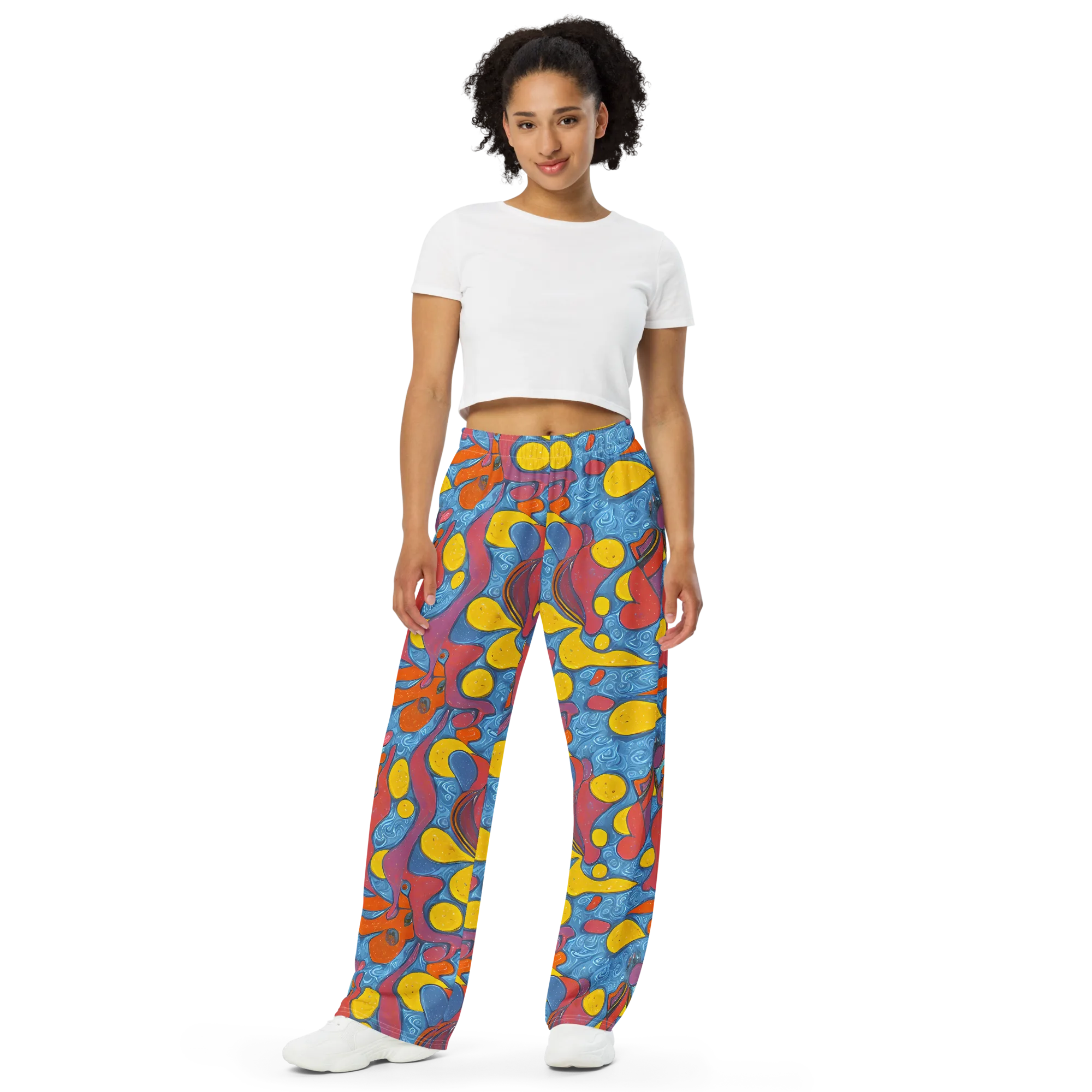 Surreal Splash on Wide-Leg Pants — Front