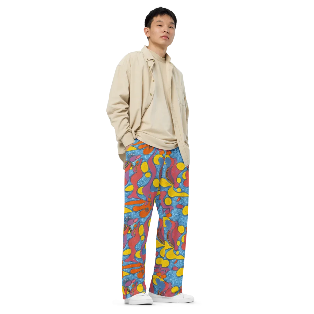 Surreal Splash on Wide-Leg Pants — Right Front