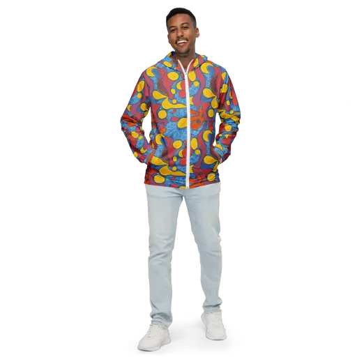 Surreal Splash on a Men's Windbreaker